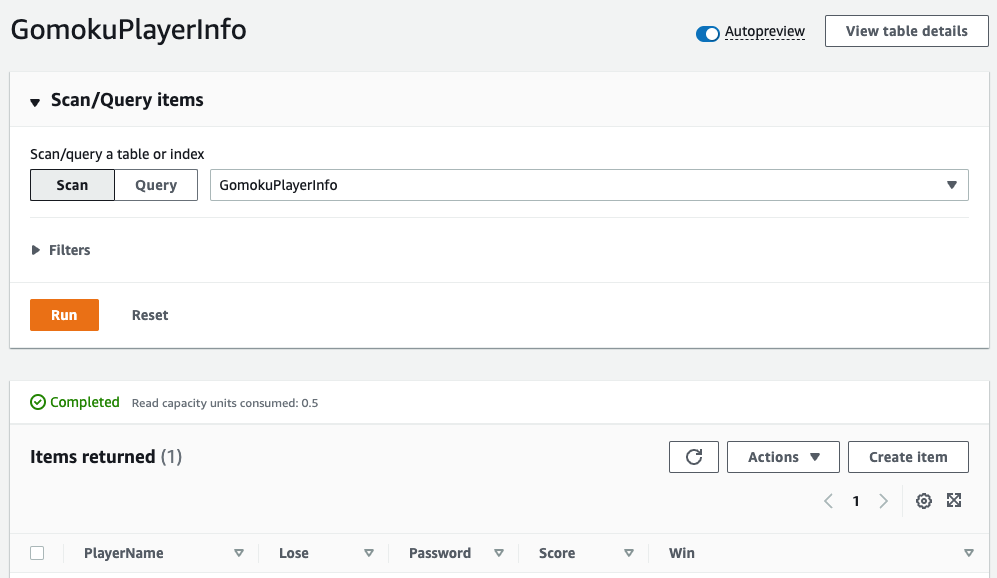 Creating DynamoDB :: Start Full Stack Game with GameLift